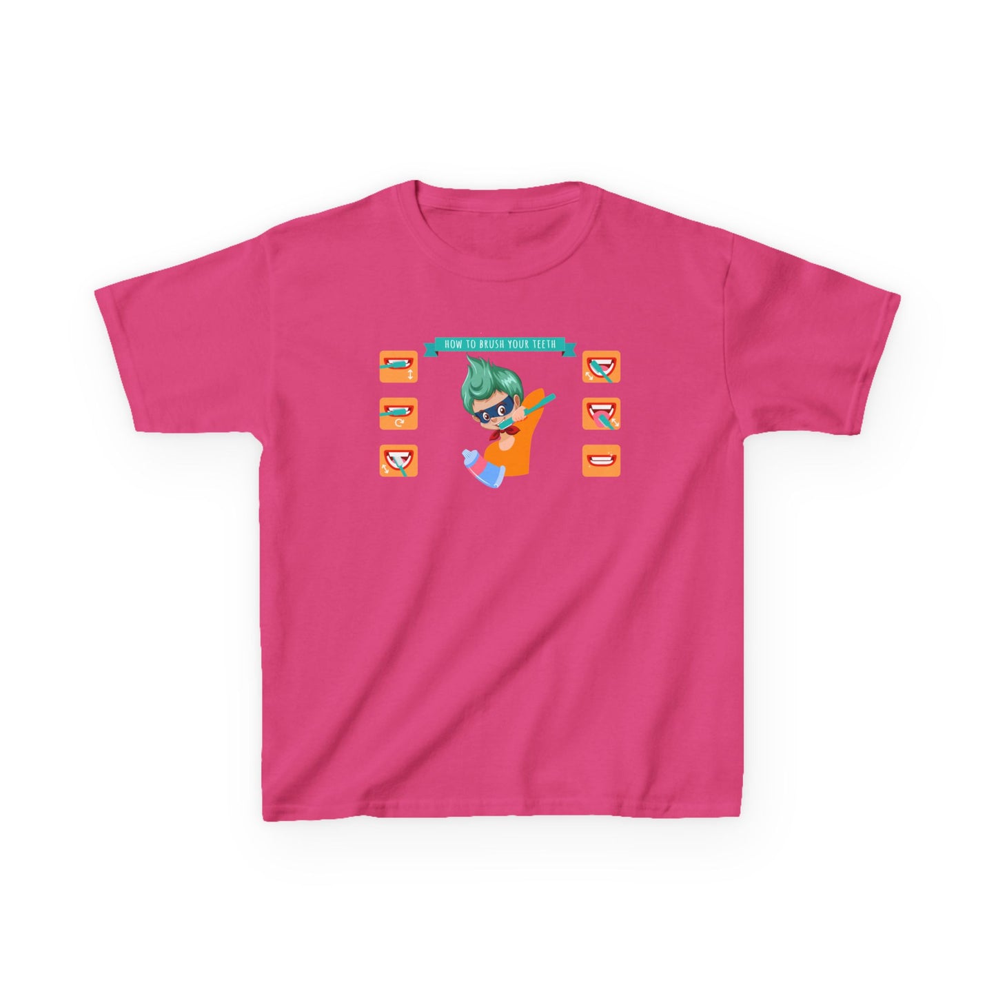 Kids Heavy Cotton™ Tee - Super kiddo how to brush teeth - [[{"value":"Wonderwear Kid"}]]
