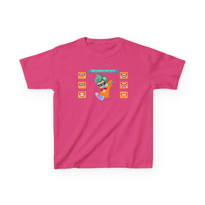 Kids Heavy Cotton™ Tee - Super kiddo how to brush teeth - [[{"value":"Wonderwear Kid"}]]