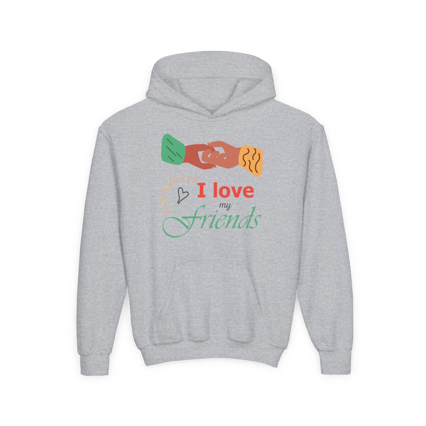 Youth Heavy Blend Hooded Sweatshirt - I love my friends