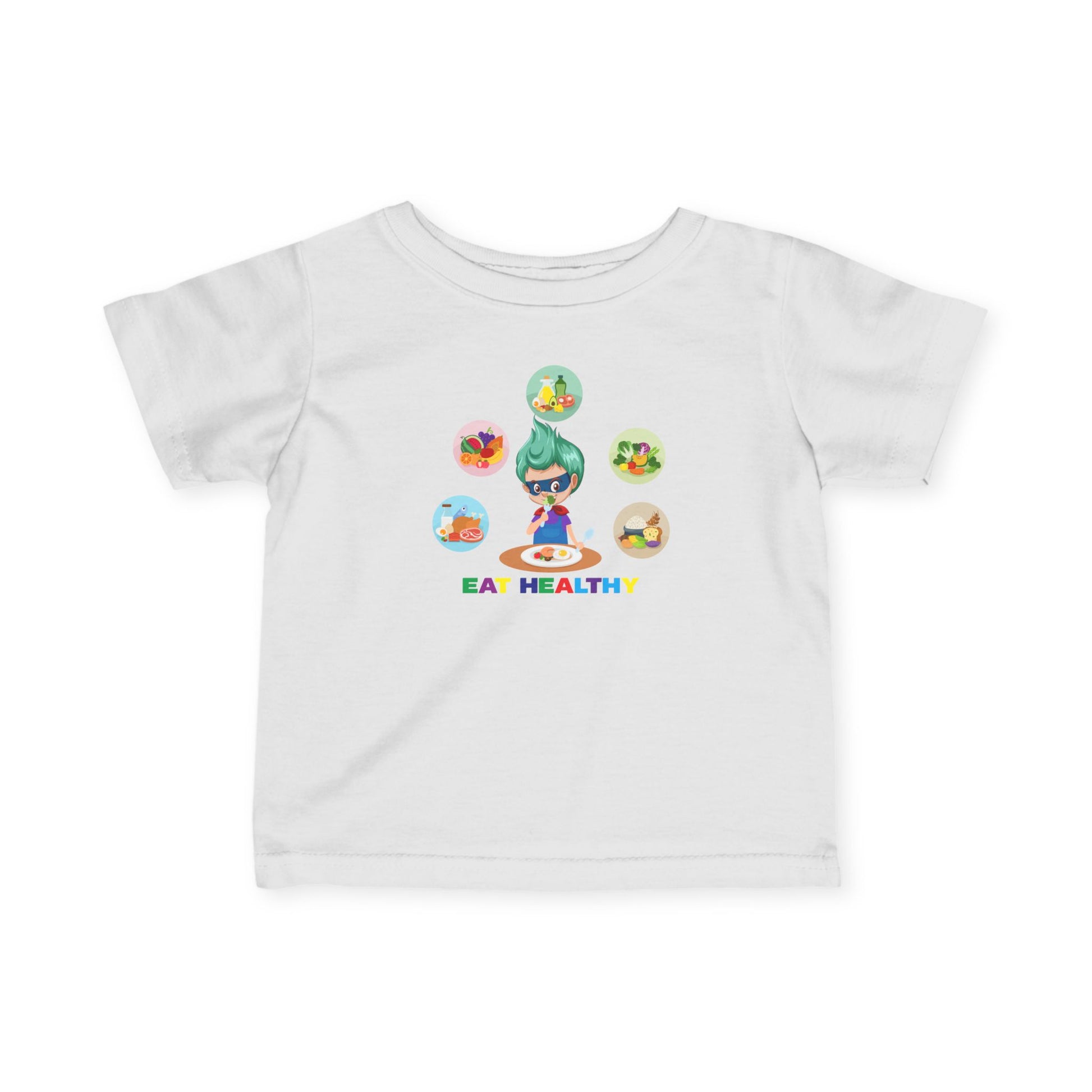 Infant Fine Jersey Tee - Supper kiddo showing healthy food to eat - [[{"value":"Wonderwear Kid"}]]