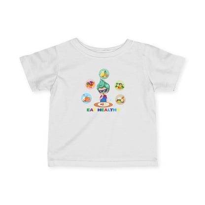 Infant Fine Jersey Tee - Supper kiddo showing healthy food to eat - [[{"value":"Wonderwear Kid"}]]