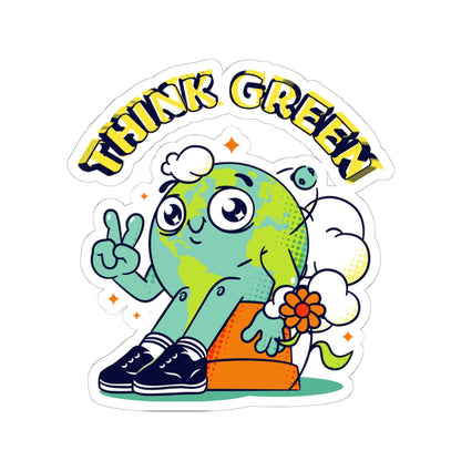 Kiss-Cut Stickers - 'Think Green' Printify
