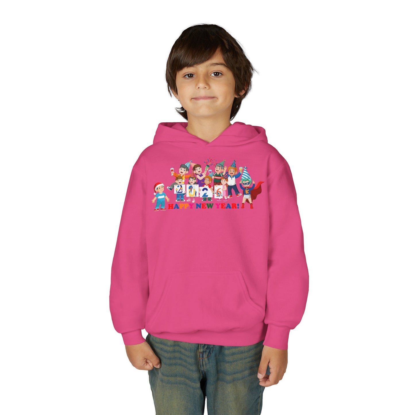 Youth Heavy Blend Hooded Sweatshirt - Happy new year from super kiddo