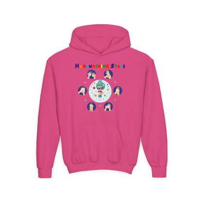 Youth Heavy Blend Hooded Sweatshirt - Super kiddo how to wash hand properly - [[{"value":"Wonderwear Kid"}]]