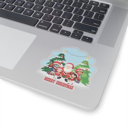 Kiss-Cut Stickers - Super kiddo with santa claus Merry christmas - [[{"value":"Wonderwear Kid"}]]