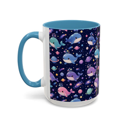 Accent Coffee Mug  (11/15 oz) - Cosmic Whale Adventure