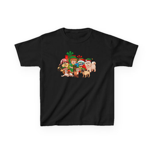 Kids Heavy Cotton™ Tee - Christmas with super kiddo pet friends without text - [[{"value":"Wonderwear Kid"}]]