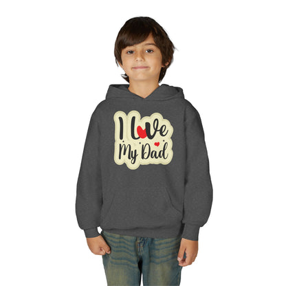 Youth Heavy Blend Hooded Sweatshirt - i love my dad Printify