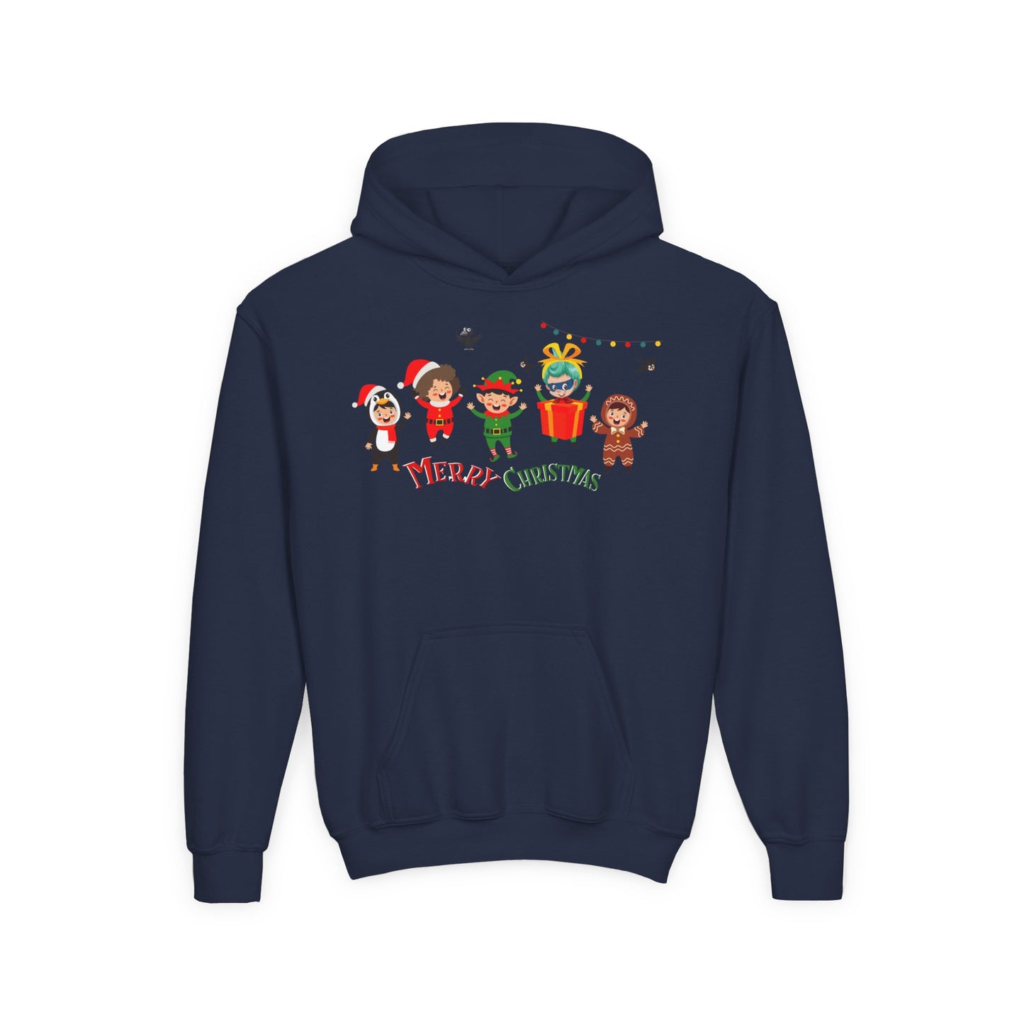 Youth Heavy Blend Hooded Sweatshirt - Merry christmas by super kiddo and friends