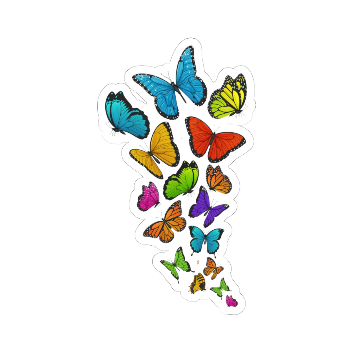Kiss-Cut Vinyl Decals - Group of colorful butterflies