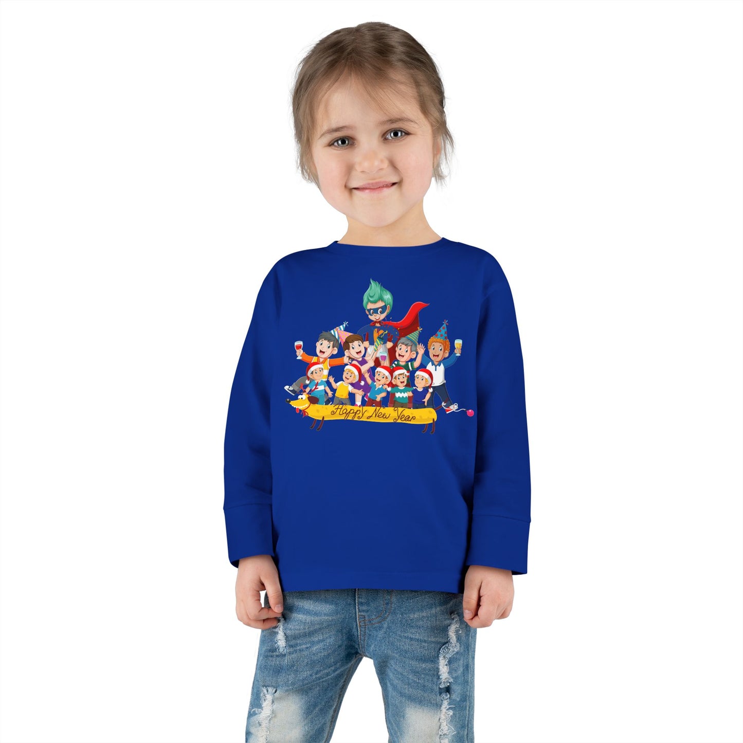 Toddler Long Sleeve Tee - Happy new year with friends - [[{"value":"Wonderwear Kid"}]]