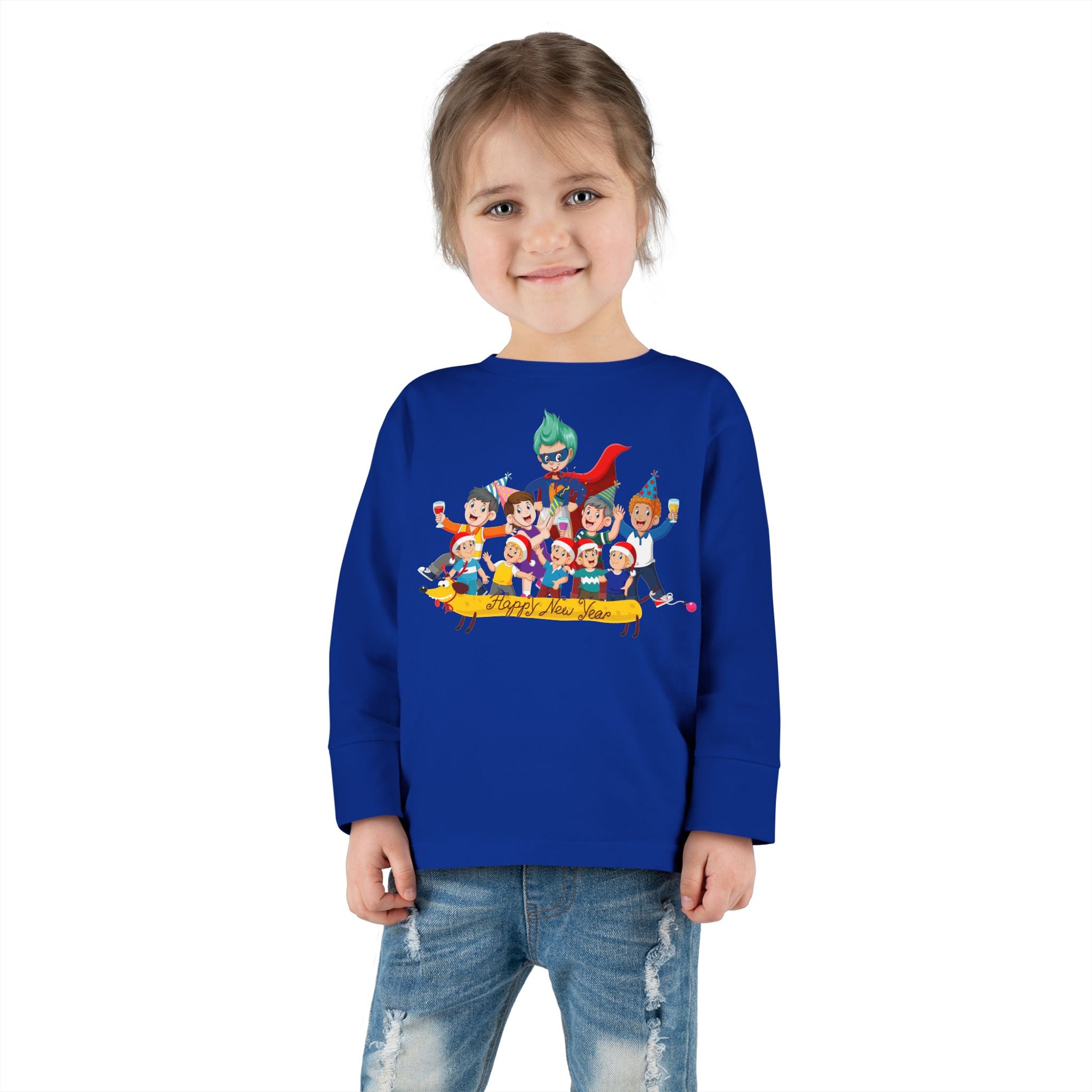 Toddler Long Sleeve Tee - Happy new year with friends - [[{"value":"Wonderwear Kid"}]]