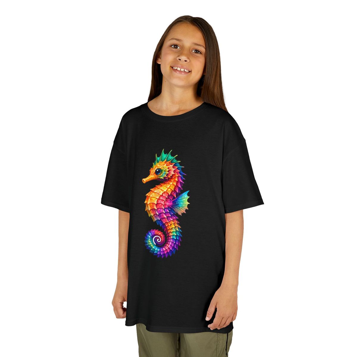 Kids Heavy Cotton™ Tee - vibrant seahorse