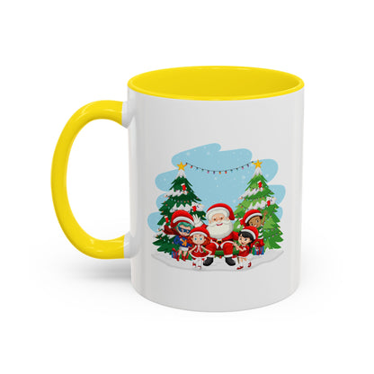 Accent Coffee Mug - Super kiddo with santa claus - [[{"value":"Wonderwear Kid"}]]