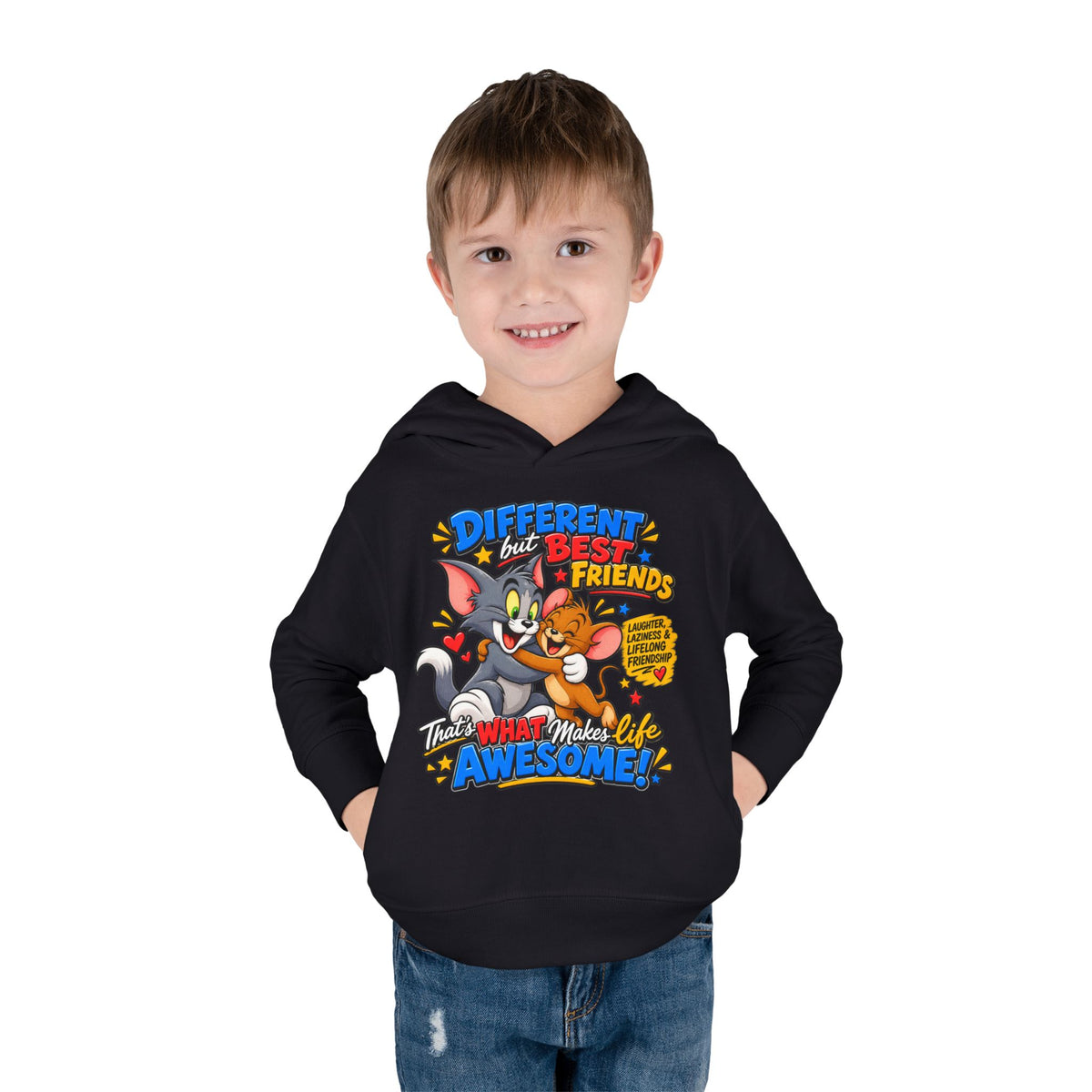 Toddler Hoodie — Tom and Jerry - Different, Best Friends