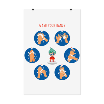 Rolled Posters - Super kiddo teaching how to wash hands - [[{"value":"Wonderwear Kid"}]]