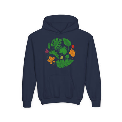 Youth Heavy Blend Hooded Sweatshirt - Beautiful leaves Printify