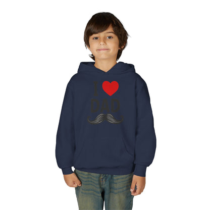 Youth Heavy Blend Hooded Sweatshirt - I love dad Printify