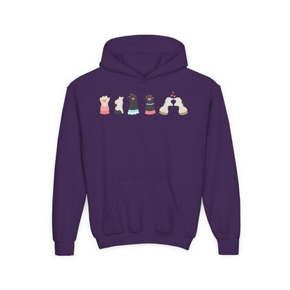 Youth Heavy Blend Hooded Sweatshirt - Paw Printify