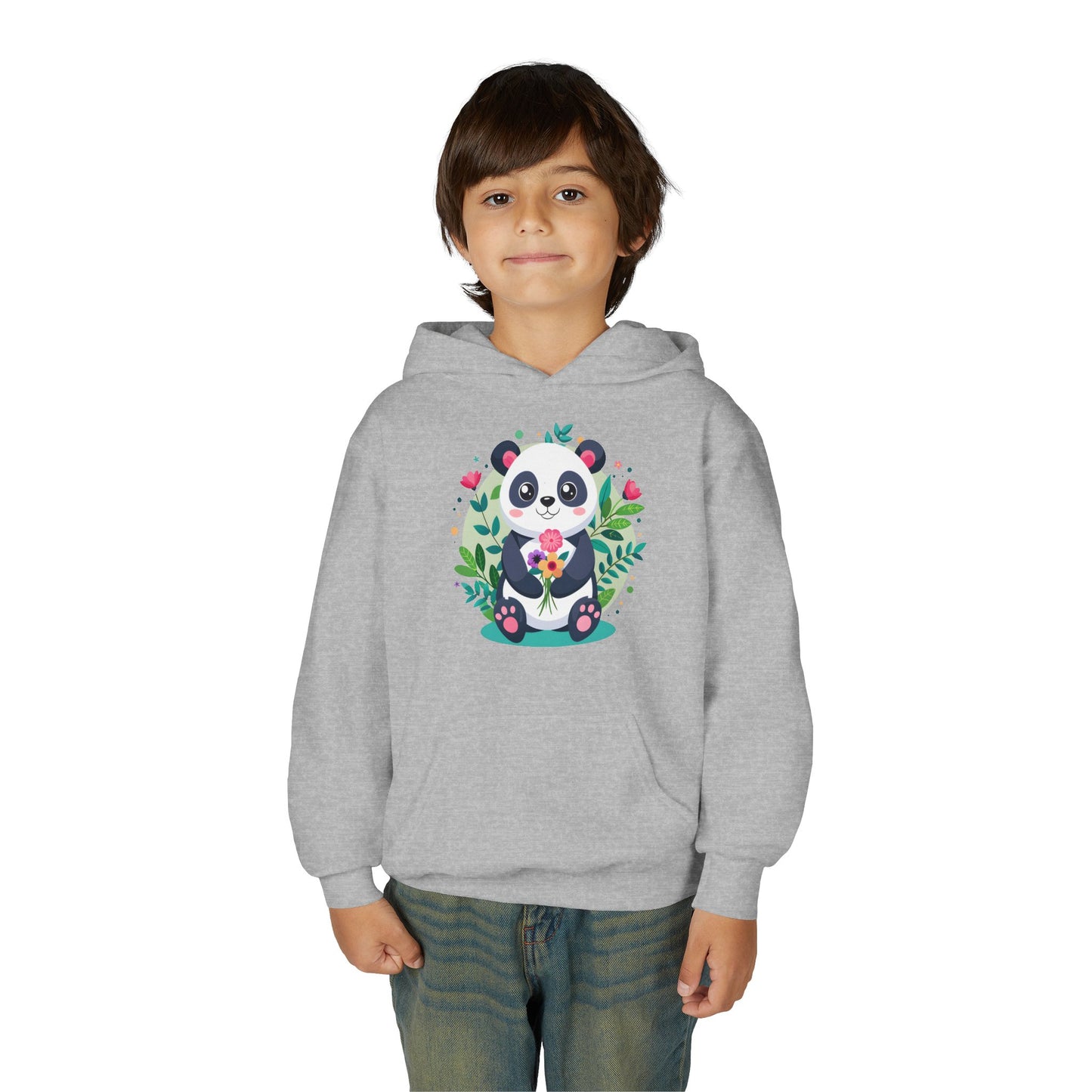 Youth Heavy Blend Hooded Sweatshirt - Adorable panda