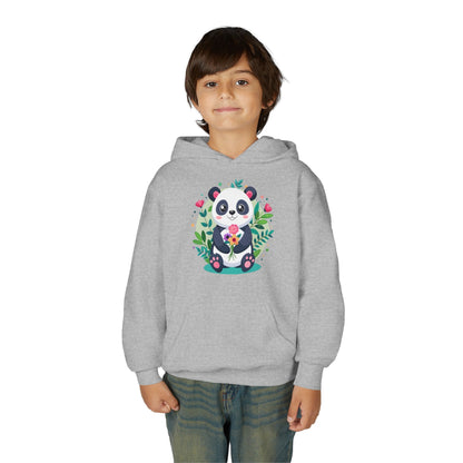 Youth Heavy Blend Hooded Sweatshirt - Adorable panda Printify