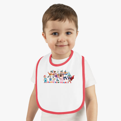 Baby Bib - Happy new year from super kiddo - [[{"value":"Wonderwear Kid"}]]
