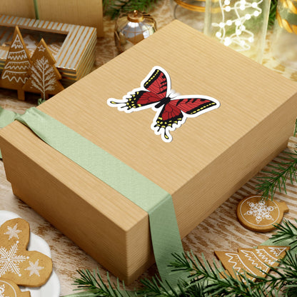Kiss-Cut Stickers - Red Butterfly Printify
