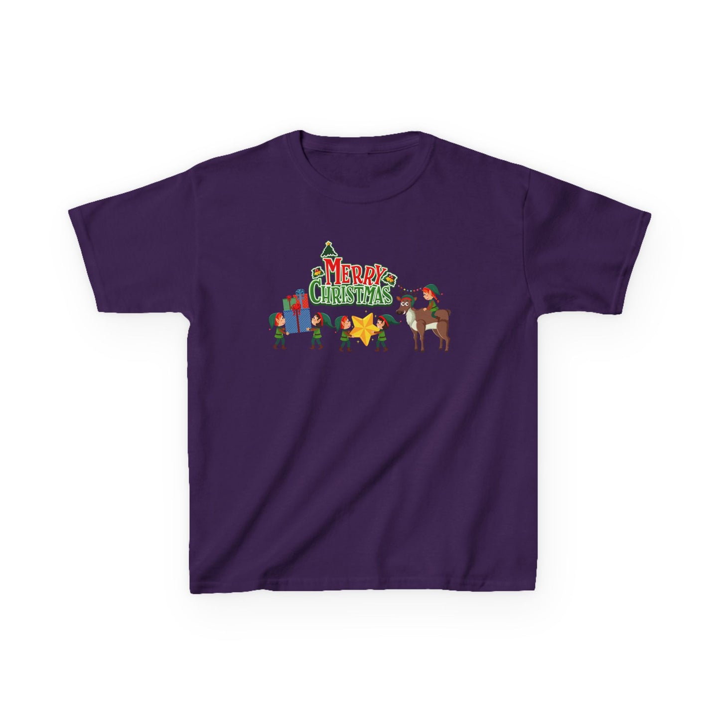 Kids Heavy Cotton™ Tee - Merry christmas and reindeer - [[{"value":"Wonderwear Kid"}]]