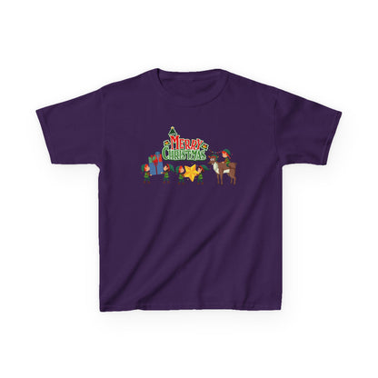 Kids Heavy Cotton™ Tee - Merry christmas and reindeer - [[{"value":"Wonderwear Kid"}]]
