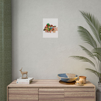 Rolled Posters - Christmas with super kiddo pet friends without text - [[{"value":"Wonderwear Kid"}]]