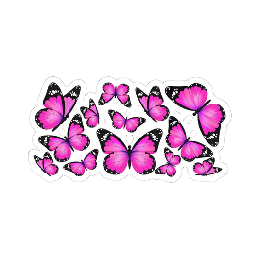 Kiss-Cut Vinyl Decals - Beautiful purple monarch butterfly Printify