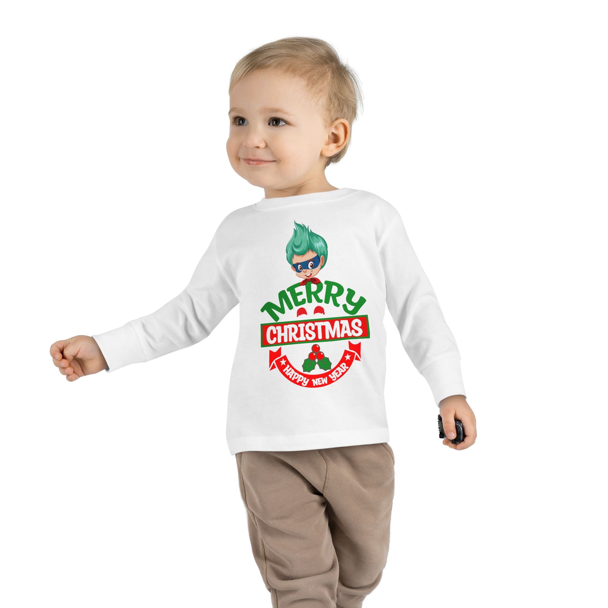 Toddler Long Sleeve Tee - Merry chridtmas from super kiddo - [[{"value":"Wonderwear Kid"}]]