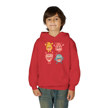 Youth Heavy Blend Hooded Sweatshirt -  Screaming monsters Printify