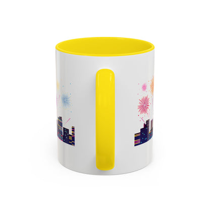 Accent Coffee Mug - Super kiddo with fireworks - [[{"value":"Wonderwear Kid"}]]