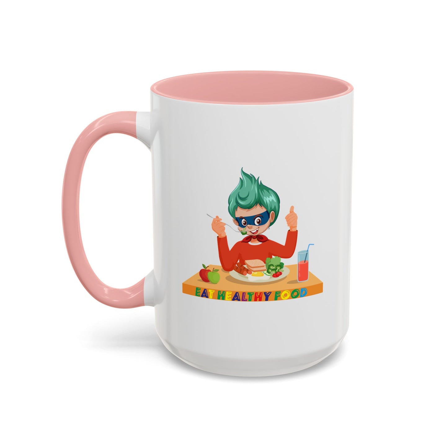 Accent Coffee Mug - Super kiddo eating healthy breafast