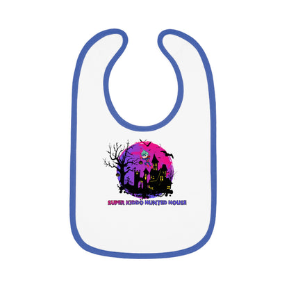 Baby Bib - Super kiddo flying on hunted house - [[{"value":"Wonderwear Kid"}]]
