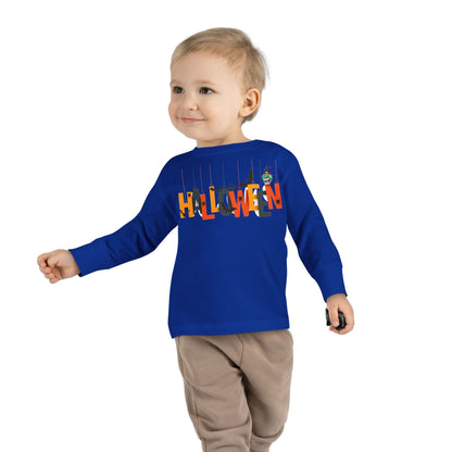 Toddler Long Sleeve Tee - Holloween hanging letters Printify