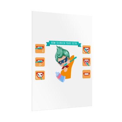 Rolled Posters - Super kiddo how to brush teeth - [[{"value":"Wonderwear Kid"}]]
