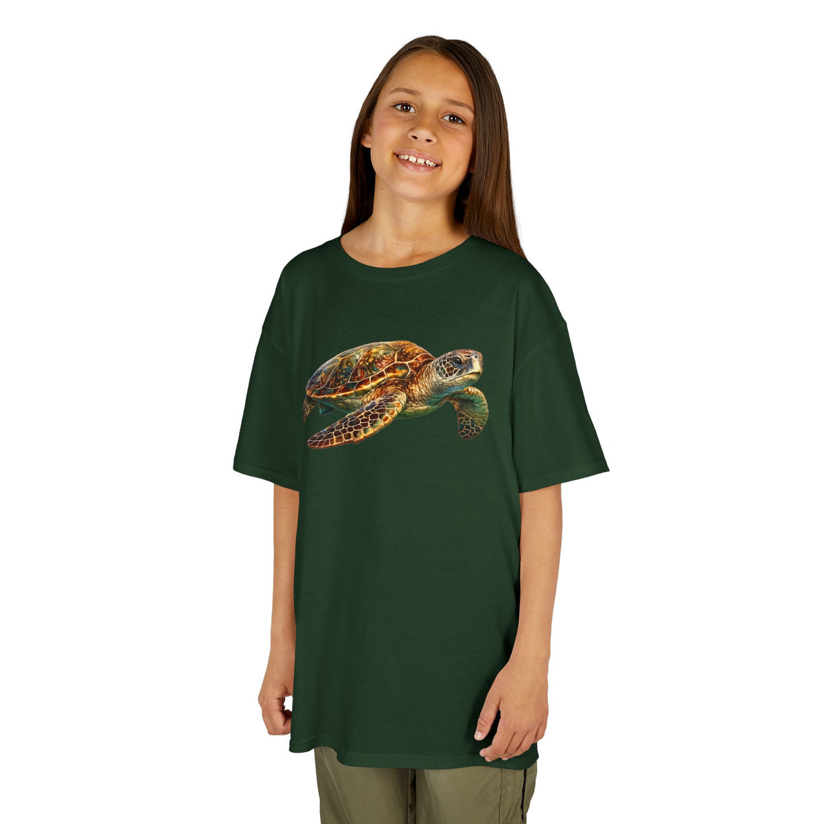 Kids Heavy Cotton™ Tee - sea turtle swimming