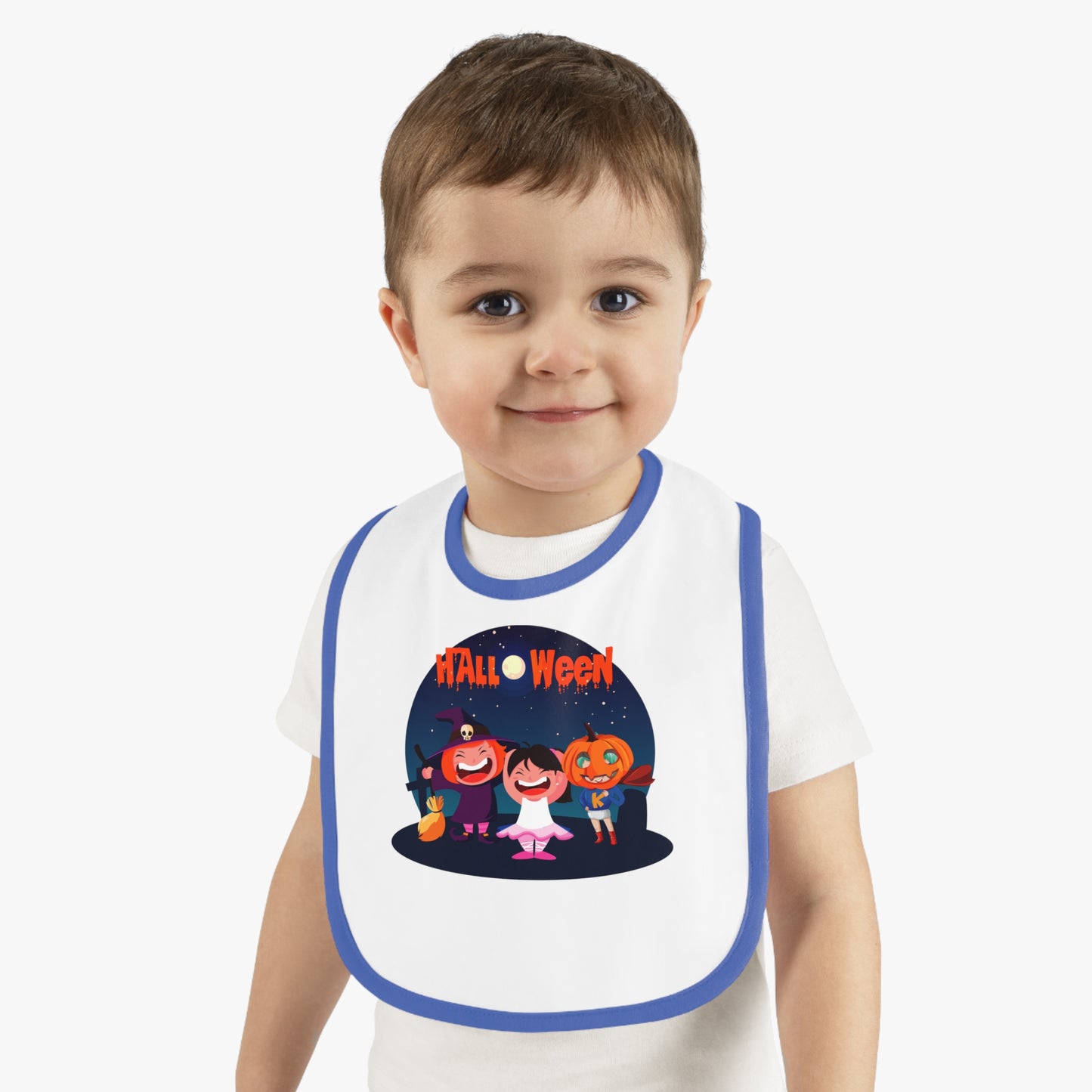 Baby Bib - Super kiddo wearing pumpkin