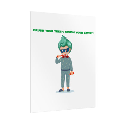 Rolled Posters - Super kiddo brushing teeth - [[{"value":"Wonderwear Kid"}]]