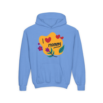 Youth Heavy Blend Hooded Sweatshirt - I love you mommy Printify