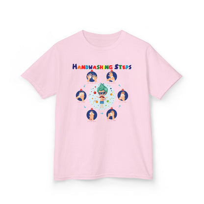 Kids Heavy Cotton™ Tee - Super kiddo how to wash hand properly - [[{"value":"Wonderwear Kid"}]]