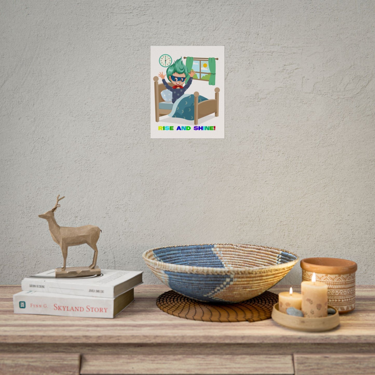 Rolled Posters - Super kiddo teaches us to wake up early - [[{"value":"Wonderwear Kid"}]]