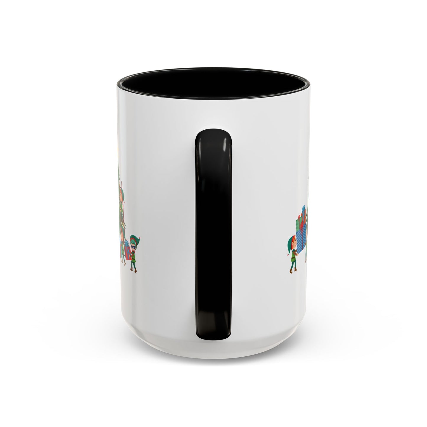 Accent Coffee Mug - Super kiddo putting gifts on christmas tree