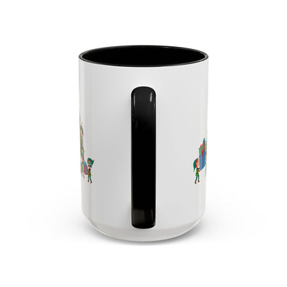 Accent Coffee Mug - Super kiddo putting gifts on christmas tree - [[{"value":"Wonderwear Kid"}]]