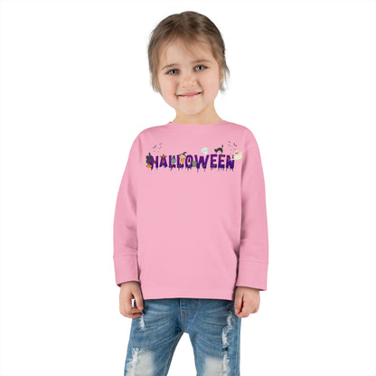 Toddler Long Sleeve Tee - Holloween word Printify