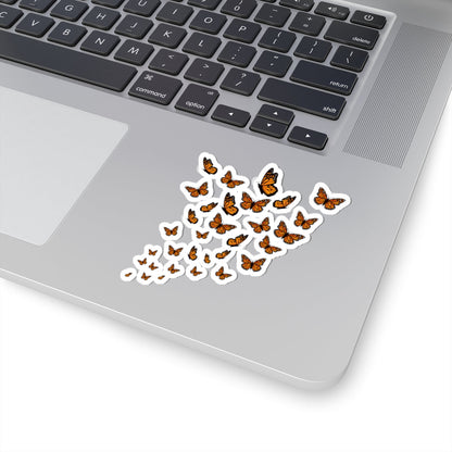 Kiss-Cut Vinyl Decals - Group of monarch butterfly Printify