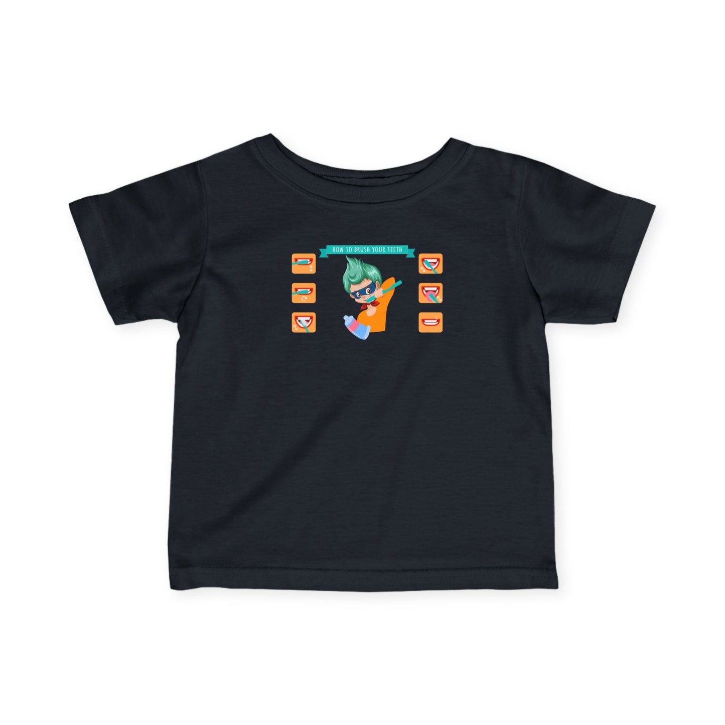 Infant Fine Jersey Tee - Super kiddo how to brush teeth - [[{"value":"Wonderwear Kid"}]]
