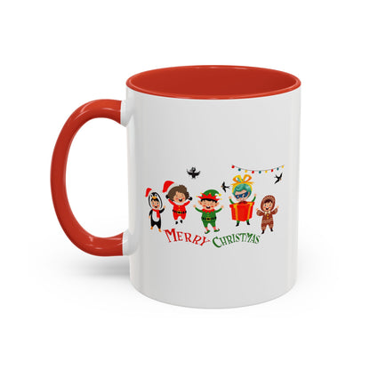 Accent Coffee Mug - Merry christmas by super kiddo and friends - [[{"value":"Wonderwear Kid"}]]